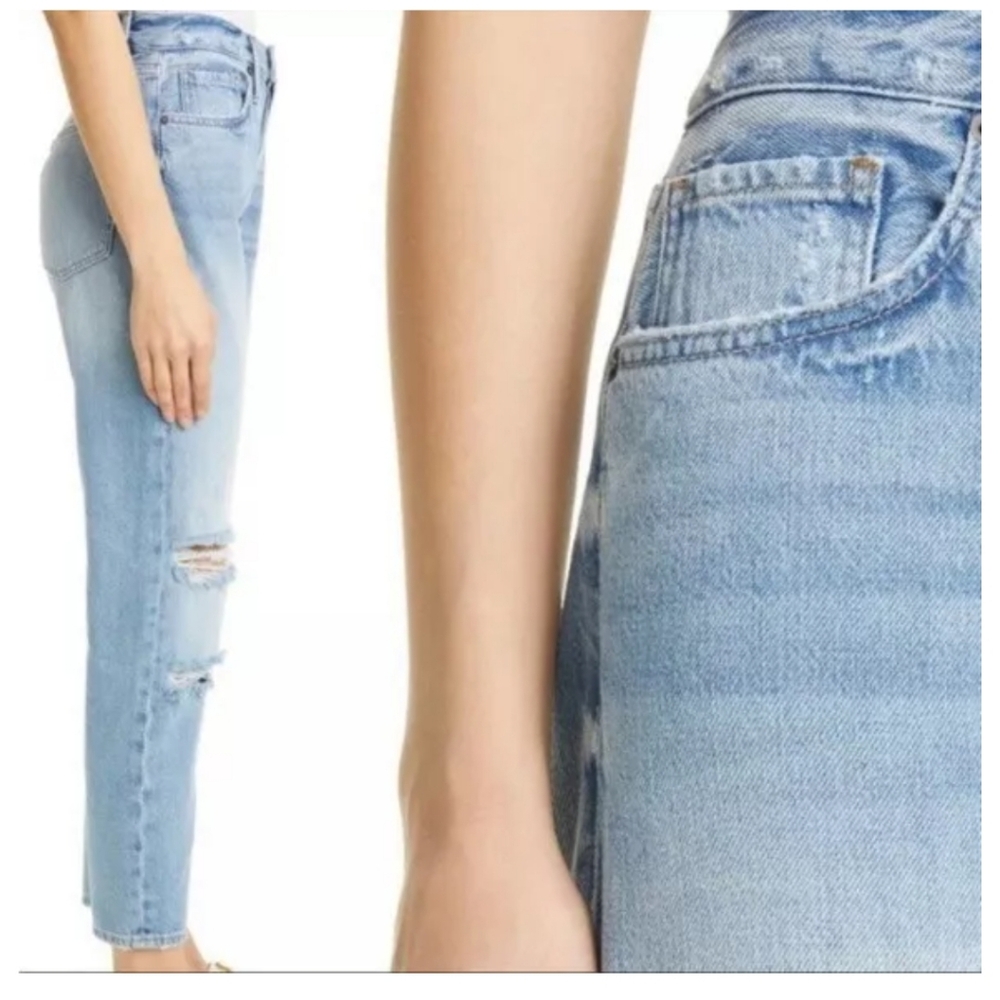 FRAME Le Original Straight Leg Jean in Glacier Destruct Size 32 - Picture 6 of 6